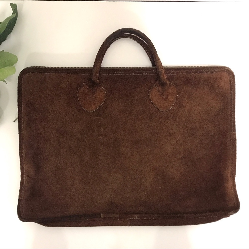 L. L. Bean Brown Suede Leather Tote Bag